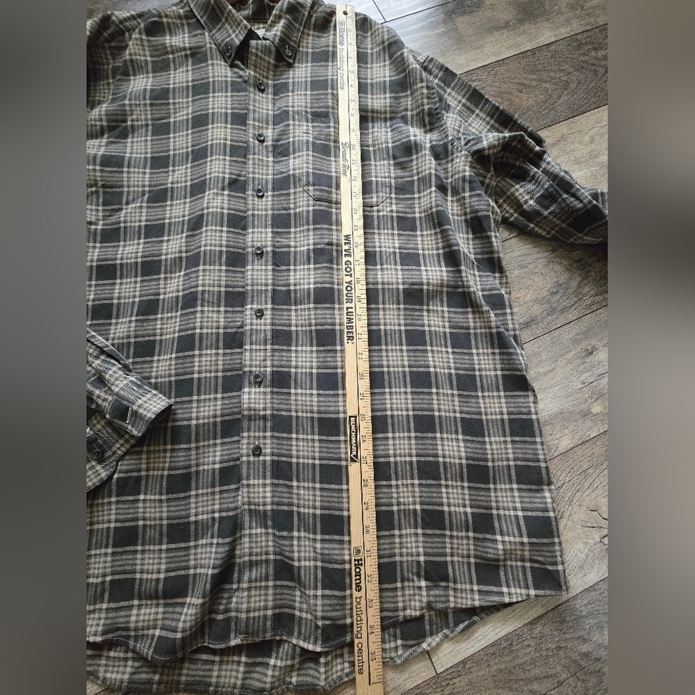 L.L. BEAN Men's Xxl Tall Plaid Shirt  Dark Green/tan Id 253771 Rn 71341 Un 03790 - Picture 6 of 9